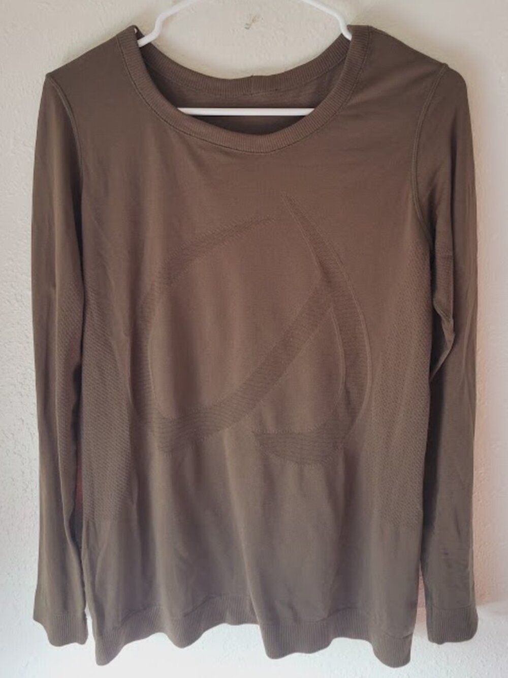 Olive Green Long Sleeve Scoop Neck Top Women's Large by CRZ Yoga